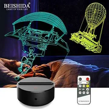 BEISHIDA Boys Gifts Toys Balloon Night Light 3D Lamp Illusion 7 Colors Changing Remote & Touch Control Birthday Xmas Christmas Gifts for Age 1 2 3 4 5 6 7 8+ Year Old Kids Boys