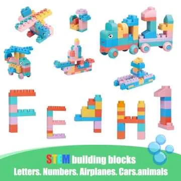 Soft Block Sets for Toddler Aged 2 3 4 5 6 Years Old.Preschool Toy for Early Childhood Education and I-Interactive.Toddler Block Toys with 101 Pieces and Storage Bag.Gift Ideas for Kids Age 18+ mouths