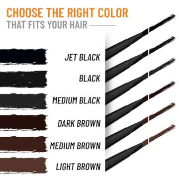 Beard Pen Filler for Men - Barber Styling Grooming Pencil - Waterproof Proof, Sweat Proof, Long Lasting Solution with Natural Finish - Cover Beard and Scalp Patches in Seconds - Black 1 Pack