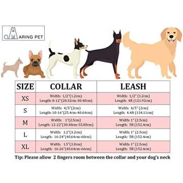 ARING PET Dog Collar and Leash, Velvet Dog Collar and Leash Set, Soft & Comfy, Adjustable Collars for Dogs