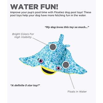 Outward Hound Floatiez Stingray Floating Interactive Dog Toy, Large