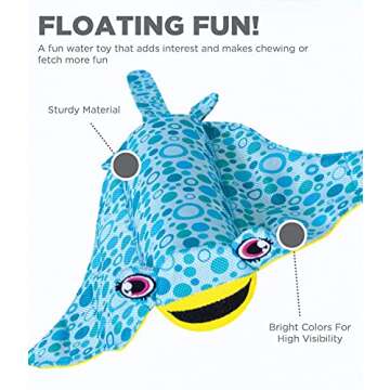 Outward Hound Floatiez Stingray Floating Interactive Dog Toy, Large