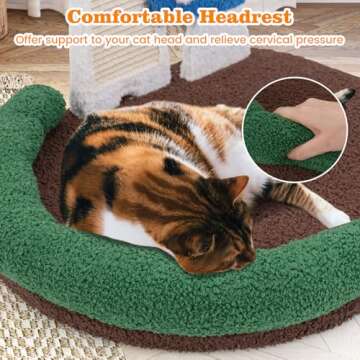 Tangkula Mushroom Cat Bed, Cat Claw Scratcher with Wide Large Platform, Sisal Scratching Panel, Spring Ball, PP Cotton Padded Headrest, Cat Tree House with Interactive Toys for Kittens