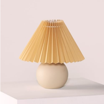 Brightech Serena LED Table Lamp with Pleated Shade - Cozy Lighting