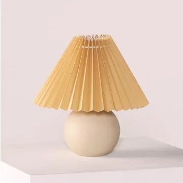 Brightech Serena LED Table Lamp with Pleated Shade - Cozy Lighting