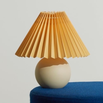 Brightech Serena LED Table Lamp with Pleated Shade - Cozy Lighting