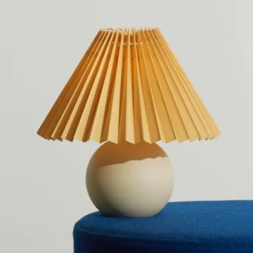 Brightech Serena LED Table Lamp with Pleated Shade - Cozy Lighting