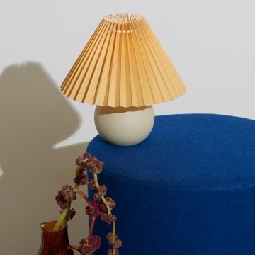 Brightech Serena LED Table Lamp with Pleated Shade - Cozy Lighting