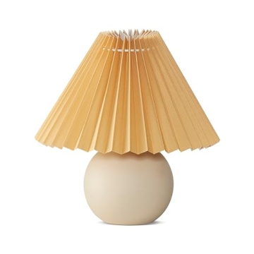 Brightech Serena LED Table Lamp with Pleated Shade - Cozy Lighting