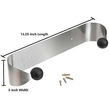 Prodyne Under Cabinet Paper Towel Holder, Silver and Black Small