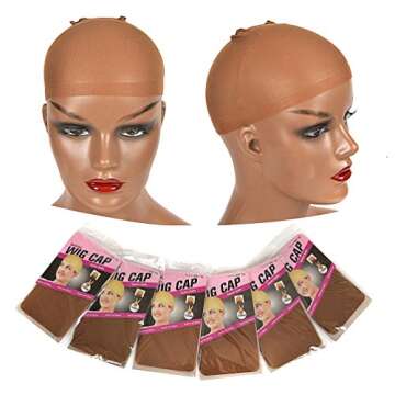 Comfortable Brown Wig Caps for Every Occasion - 12 Pack