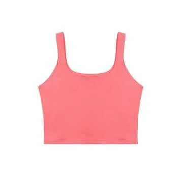REORIA Women's Stylish Fitted Seamless Yoga Crop Top