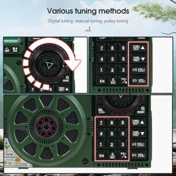 Retekess TR113 Shortwave Radio, FM MW SW LW WB AIR CB SSB Full Band Radio with APP Control, Extra Antenna, TF, Dual Display, Rechargeable Ham Receiver
