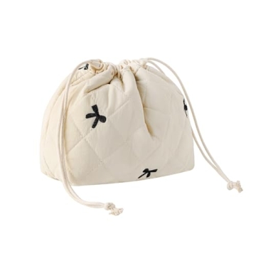 Cotton Drawstring Makeup Bag - Adorable Travel Accessory