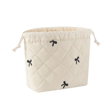 Cotton Drawstring Makeup Bag - Adorable Travel Accessory