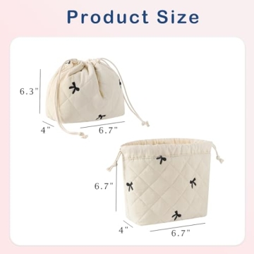 Cotton Drawstring Makeup Bag - Adorable Travel Accessory