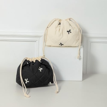 Cotton Drawstring Makeup Bag - Adorable Travel Accessory