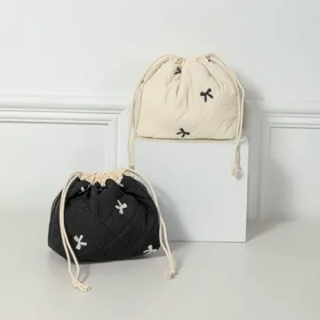 Cotton Drawstring Makeup Bag - Adorable Travel Accessory