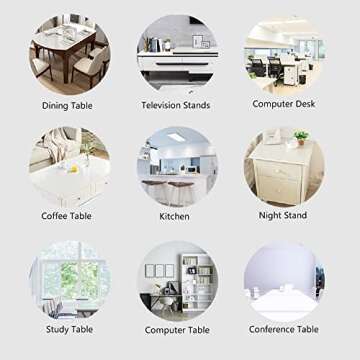 Leffora Custom 1.5mm Thick Crystal Clear Table Cover Protector 28 x 72 Inch Waterproof PVC Protective Table Pad Transparent Mat for Coffee Table, Dining Room Table, Office Desk, End Table/Night Stand