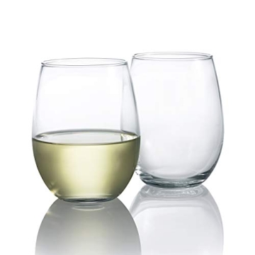 Elegant Luminarc Stemless Wine Glass Set of 12 - 15 oz