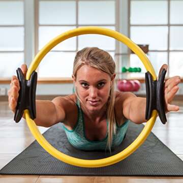 NAYOYA Pilates Ring - Premium Full Body Toning Fitness Magic Circle for at Home Body Sculpt Resistance Training- Leg, Inner Thigh, Arm Workout and Lower Body Toner