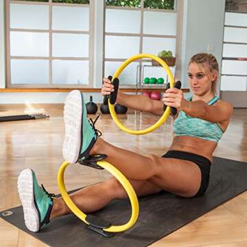 NAYOYA Pilates Ring - Premium Full Body Toning Fitness Magic Circle for at Home Body Sculpt Resistance Training- Leg, Inner Thigh, Arm Workout and Lower Body Toner