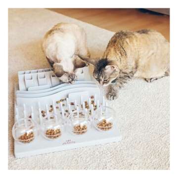 TRIXIE Fun Board Strategy Game for Cats, Puzzle Toy, Treat Dispenser, Interactive Play, Mental Stimulation