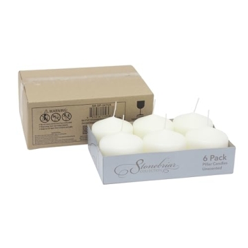 Stonebriar Long Burning Unscented Pillar Candles Set