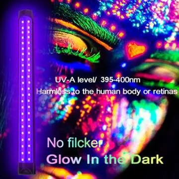 BOSITE 2 Pack 10W 48 LED Black Light Bars for Parties