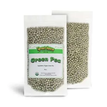 The Sprout House Green Peas - Organic Green Peas for Sprouting or Cooking, High Germination, Non-GMO, Resealable Bag for Freshness, Perfect for Salads, Shoots, & Healthy Recipes, 1LB Green Pea Seeds