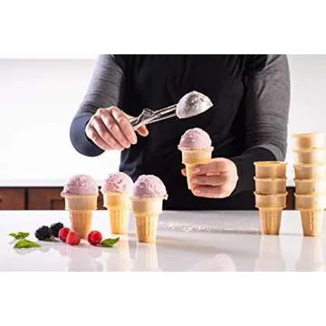 Bellemain 1/4 Cup Stainless Steel Cookie Dough Scooper and Ice Cream Scoop/Melon Baller with Food Release Blade