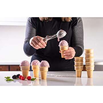 Bellemain 1/4 Cup Stainless Steel Cookie Dough Scooper and Ice Cream Scoop/Melon Baller with Food Release Blade