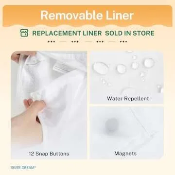 No Hooks Required Dotted Waffle Weave Shower Curtain with Snap in Liner - 71W x 74H,Hotel Grade,Spa Like Bath Curtain,White