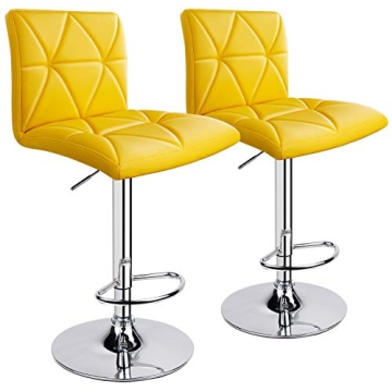 Leader Accessories Adjustable Bar Stools Set of 2 in Yellow