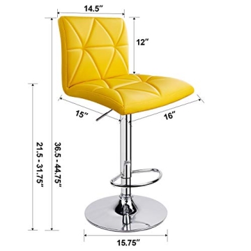 Leader Accessories Adjustable Bar Stools Set of 2 in Yellow