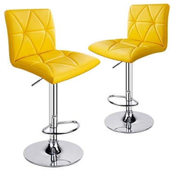 Leader Accessories Adjustable Bar Stools Set of 2 in Yellow