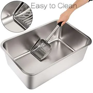Yangbaga Stainless Steel Litter Box for Cats and Rabbits