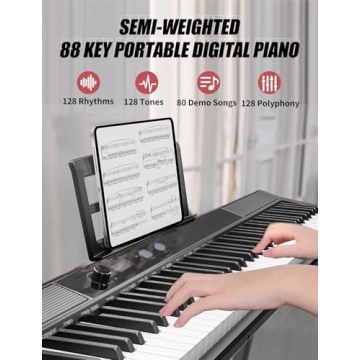 UISCOM 88-Key Semi-Weighted Portable Keyboard