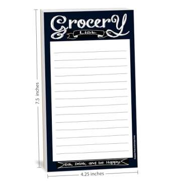 Guajolote Prints Chalkboard Magnetic Grocery List, Black Print, 4.25 x 7.5 inch, 50 Sheets