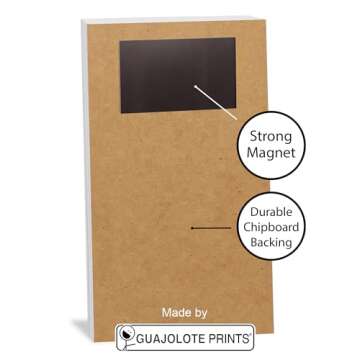 Guajolote Prints Chalkboard Magnetic Grocery List, Black Print, 4.25 x 7.5 inch, 50 Sheets