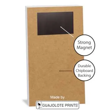 Guajolote Prints Chalkboard Magnetic Grocery List, Black Print, 4.25 x 7.5 inch, 50 Sheets