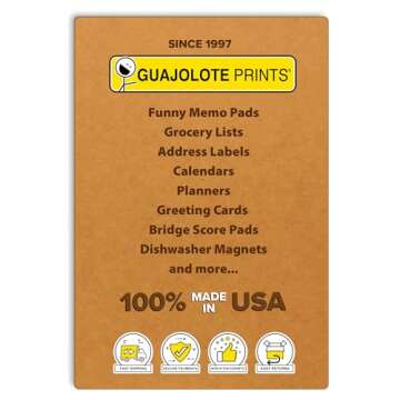Guajolote Prints Chalkboard Magnetic Grocery List, Black Print, 4.25 x 7.5 inch, 50 Sheets