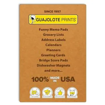 Guajolote Prints Chalkboard Magnetic Grocery List, Black Print, 4.25 x 7.5 inch, 50 Sheets