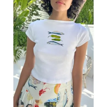 Trendy Y2K Baby Tee Graphic Crop Top for Women