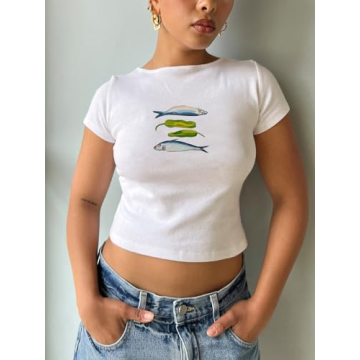 Trendy Y2K Baby Tee Graphic Crop Top for Women