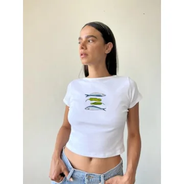 Trendy Y2K Baby Tee Graphic Crop Top for Women