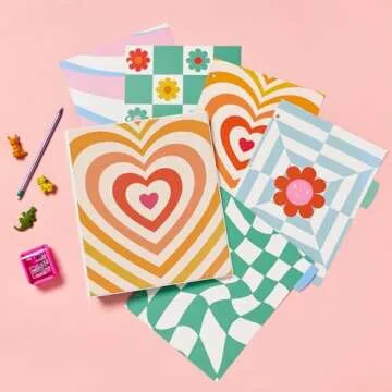 Avery 3 Ring Binder, 1 Inch Round Rings, Retro Collection, Radiant Heart (26804)