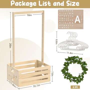 Personalized Large Baby Shower Gifts Basket Wooden Crate