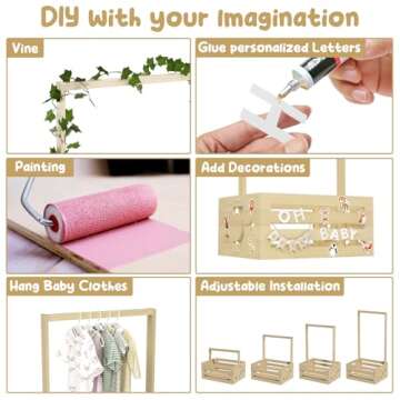 Personalized Large Baby Shower Gifts Basket Wooden Crate