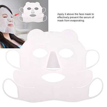 Silicone Face, Reusable Ear-Hook Silicone Facial Cover Prevent Serum Evaporation Salon Beauty Tool